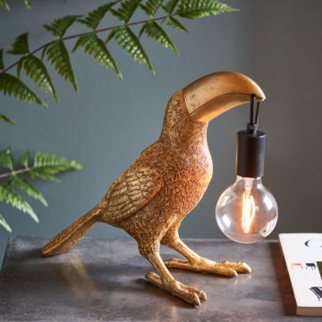 Willow Toucan Table Lamp in Gold