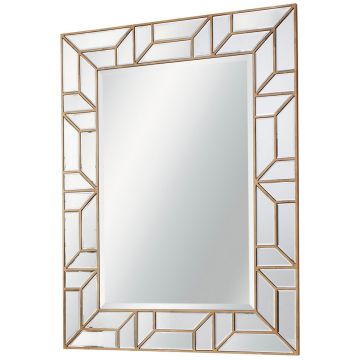 Plum Geometric Wall Mirror - Gold