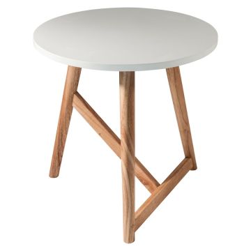Bridgewater Round Side Table in White