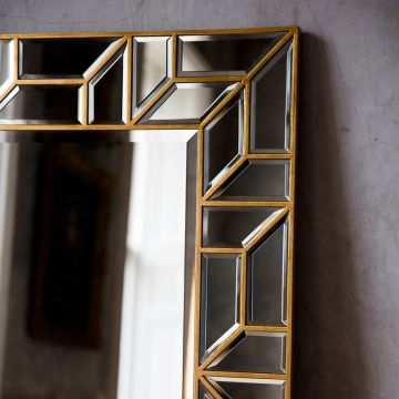 Plum Geometric Full Length Mirror - Gold
