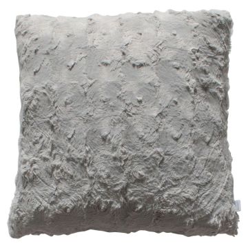 Rufus Faux Fur Cushion in Light Grey