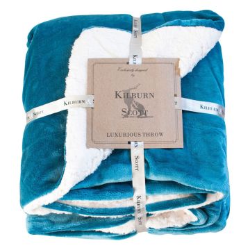 Montague Sherpa Throw in Teal