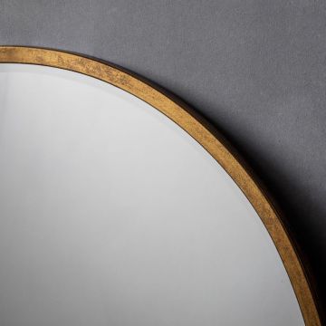 Watermoor Large Round Metal Mirror in Gold