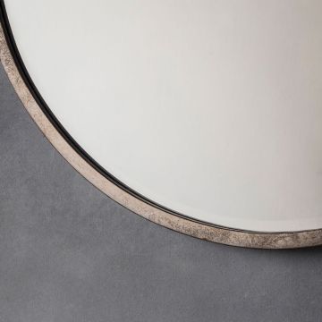 Watermoor Large Round Metal Mirror in Silver