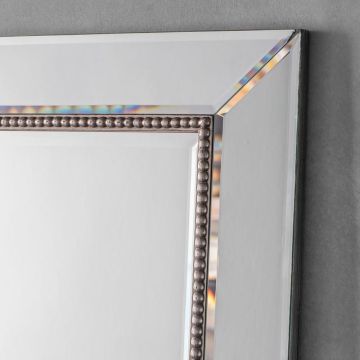 Spring Silver Beaded Wall Mirror - Small