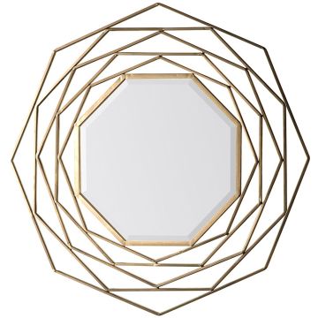 Fisher Octagon Framed Mirror - Gold