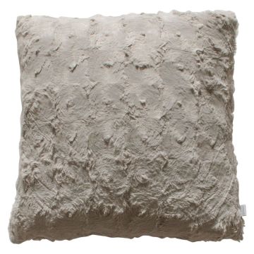 Rufus Faux Fur Cushion in Taupe
