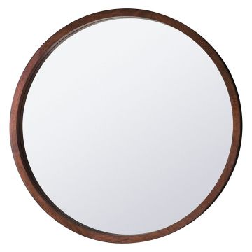 Burnsall Round Mango Wood Mirror - Brown