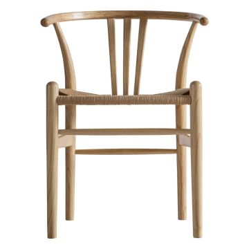 Natural Wishbone Style Dining Chair Set of 2