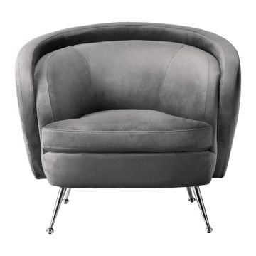 Chepstow Tub Chair in Grey Velvet