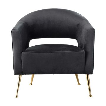 Capel Armchair in Black Velvet
