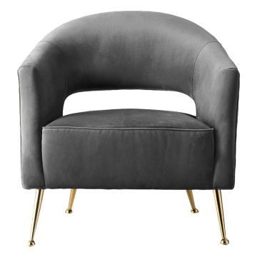 Capel Armchair in Grey Velvet