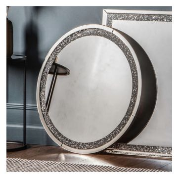 Katherine Large Round Mirror Silver
