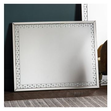 Large Mystique Modern Silver Wall Mirror
