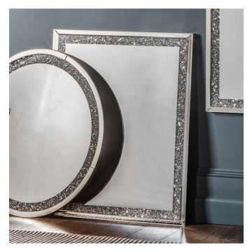Small Katherine Rectangular Wall Mirror Silver Frame