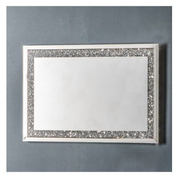 Large Katherine Rectangular Wall Mirror Silver Frame