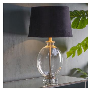 Hamilton Clear Glass Base Table Lamp - Gold