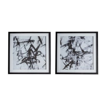 Faded Brushstrokes Abstract Art Set of 2