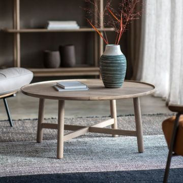 Cleeves Round Grey Oak Coffee Table
