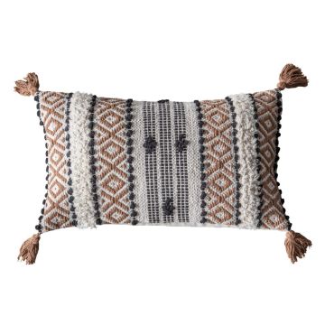 Canaria Patterned Cushion with Tassels
