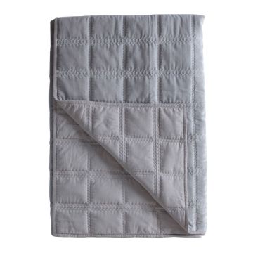 Julian Large Quilted Velvet Bedspread in Grey