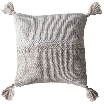 Leo Knitted Cushion in Cream
