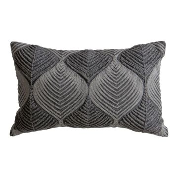 Stanton Embroidered Grey Cushion