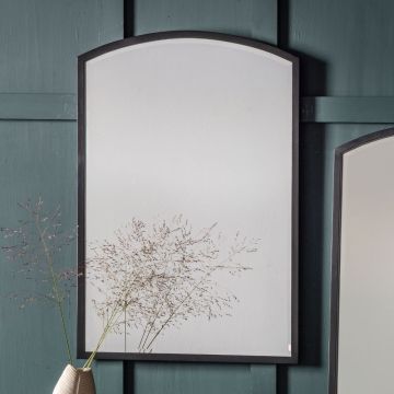 Watermoor Arched Metal Framed Mirror - Black