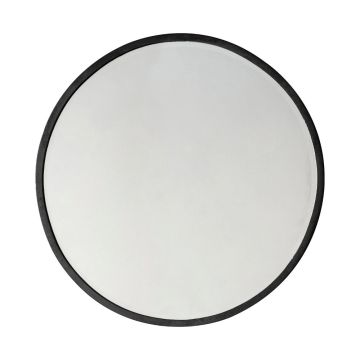 Watermoor Large Round Metal Mirror - Black