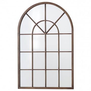 Faith Arched Window Wall Mirror - Bronze