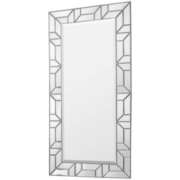 Plum Geometric Full Length Mirror - Silver
