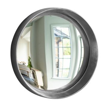 Hailey Silver Framed Convex Mirror - Large