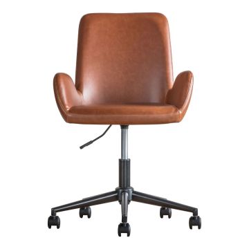 Whitehall Faux Leather Desk Chair in Brown