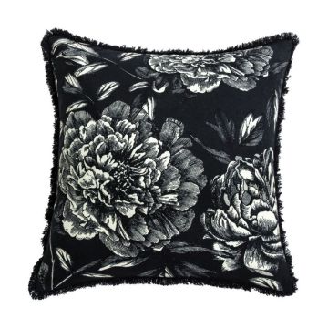 Flourish Black Floral Cushion
