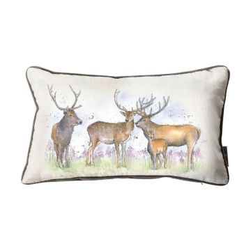 Deer & Stags Cushion - Neutral