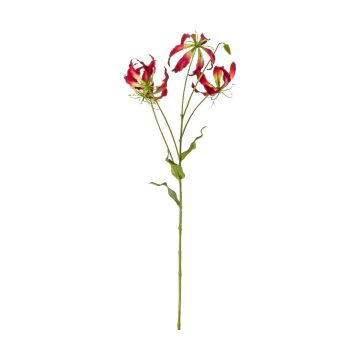 Set of 3 Red Gloriosa Flame Lily Flowers