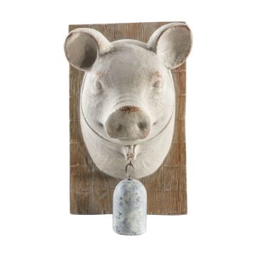 Pig Head Ornament with Bell