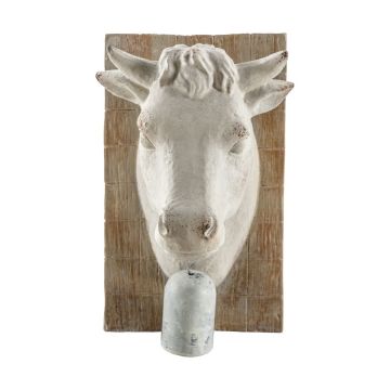 Cow Head Ornament with Bell