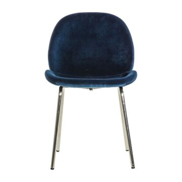Denmark Velvet Dining Chair in Blue Set of 2