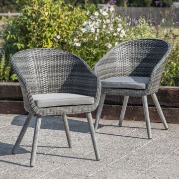 Rhodes Outdoor Rattan Garden Dining Chair Set of 2 