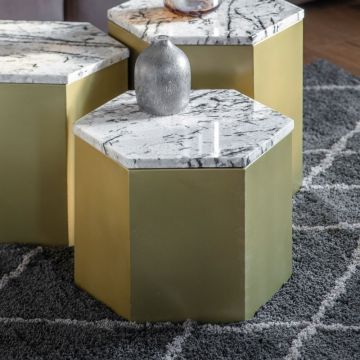 Barnet Small Side Table in Gold