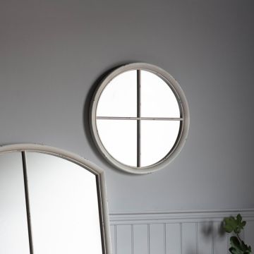 Runcorn White Round Wall Mirror