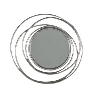 Bow Small Silver Round Wall Mirror