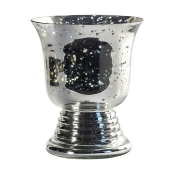 Chalice Large Glass Urn in Silver