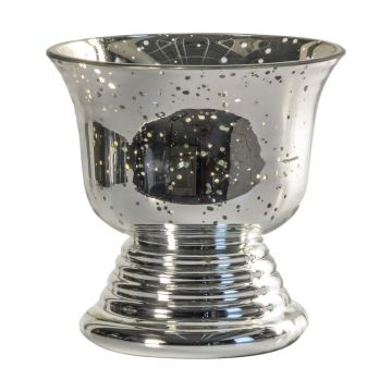 Chalice Small Glass Urn in Silver