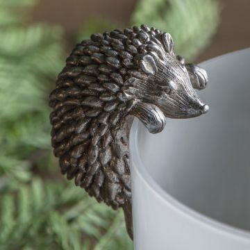 Harry Hedgehog Plant Pot Hanger in Silver Set of 2