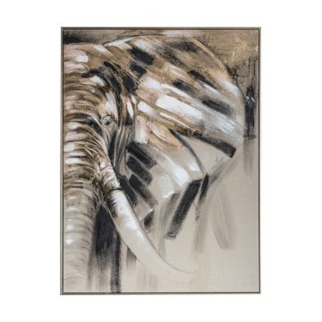 Tonal Elephant Abstract Framed Canvas