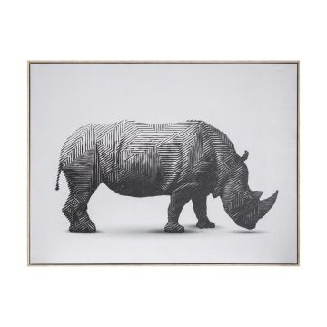 Aztec Rhino Abstract Framed Canvas
