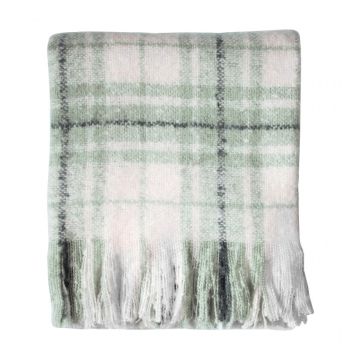Pavilion Chic Throw Check Mohair in Duckegg