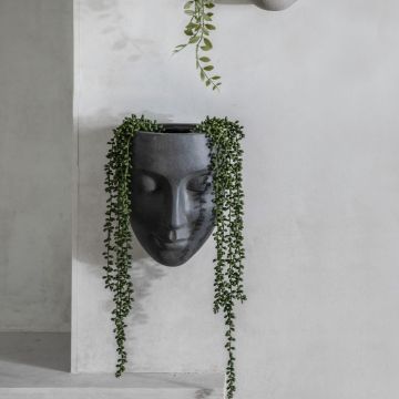 Face Outdoor Wall Planter in Black